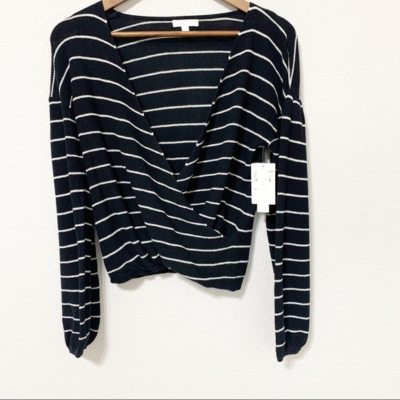 Abound Striped Wrap Sweater - Picture 1 of 4